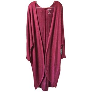 TORRID Plus Size Super Soft Plush Cacoon Lounge Cardigan Wine Gold Shimmer 4X